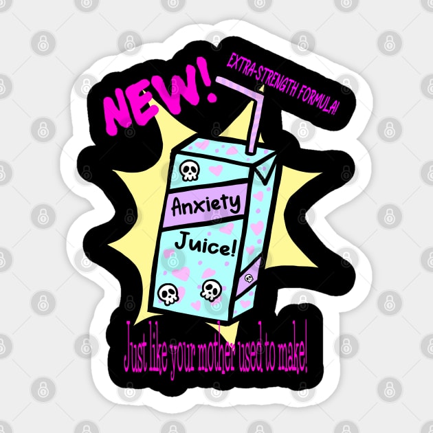 Anxiety Juice Sticker by Divergent Curiosities 